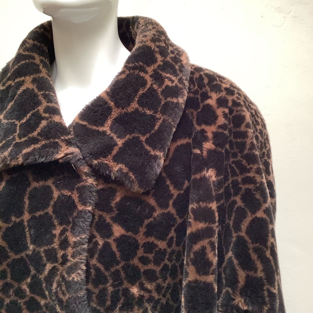 Express Animal Print Faux Fur 3/4 Coat Leopard Print Animal Print USA Made
